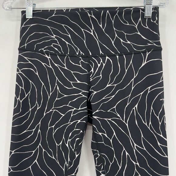 Lululemon Wunder Under Hi-Rise Rose Alpine Black White Leggings Women's 8 - Picture 3 of 10